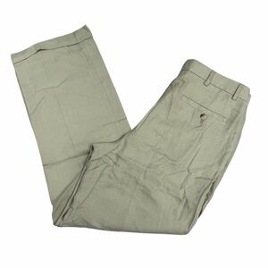 NWT Barry Bricken Tan 100% Tencel Double Pleated Dress Pants - Size 32x30